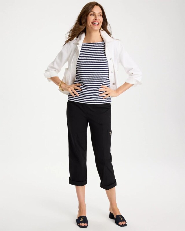 Cotton Striped Button Tee - image 2